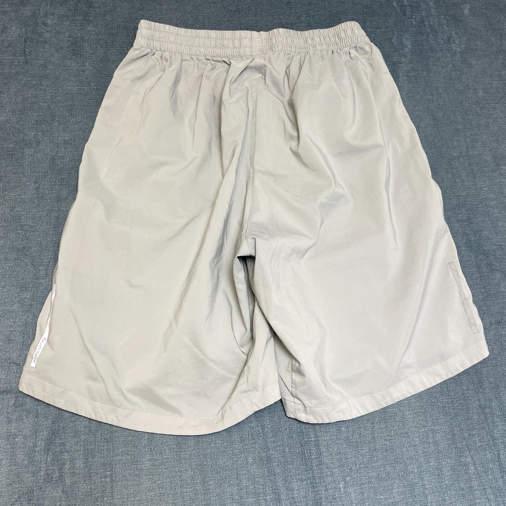 Adidas Training Shorts Men 27 Gray Logo Elastic Waist Running Sports Performance - Picture 8 of 8